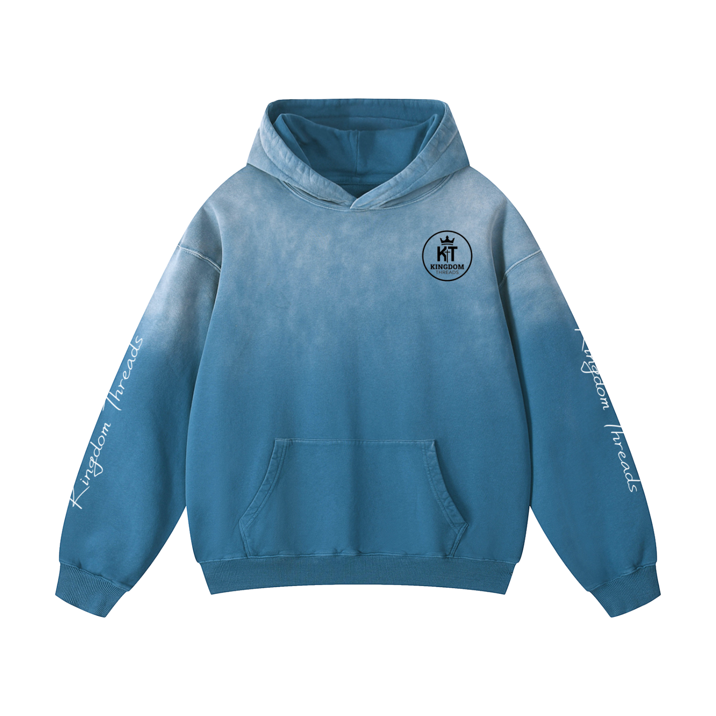 Kingdom Threads Hoodie with logo and sleeve text