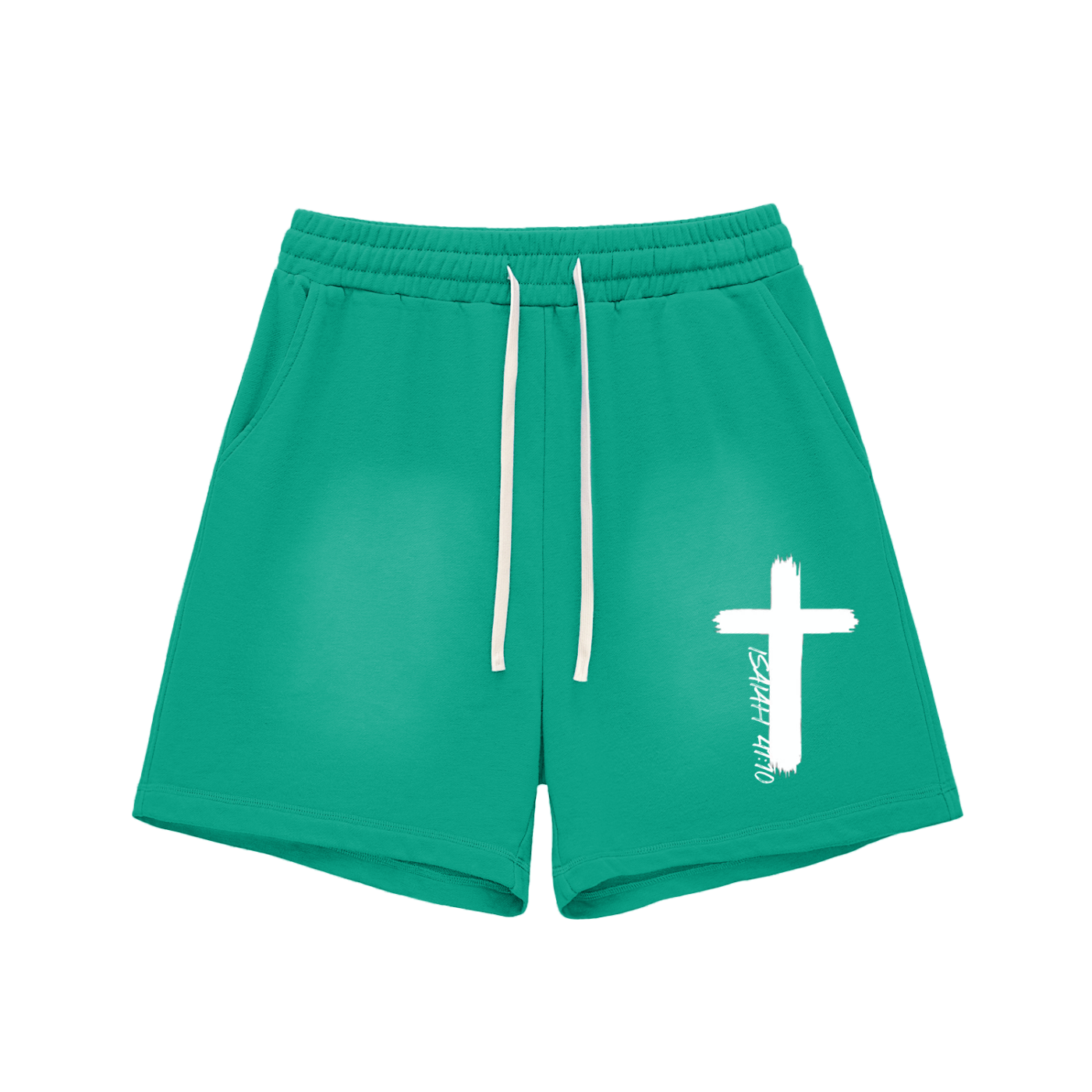 Isaiah 41:10 Sun Fade Raw Edge Cotton Shorts