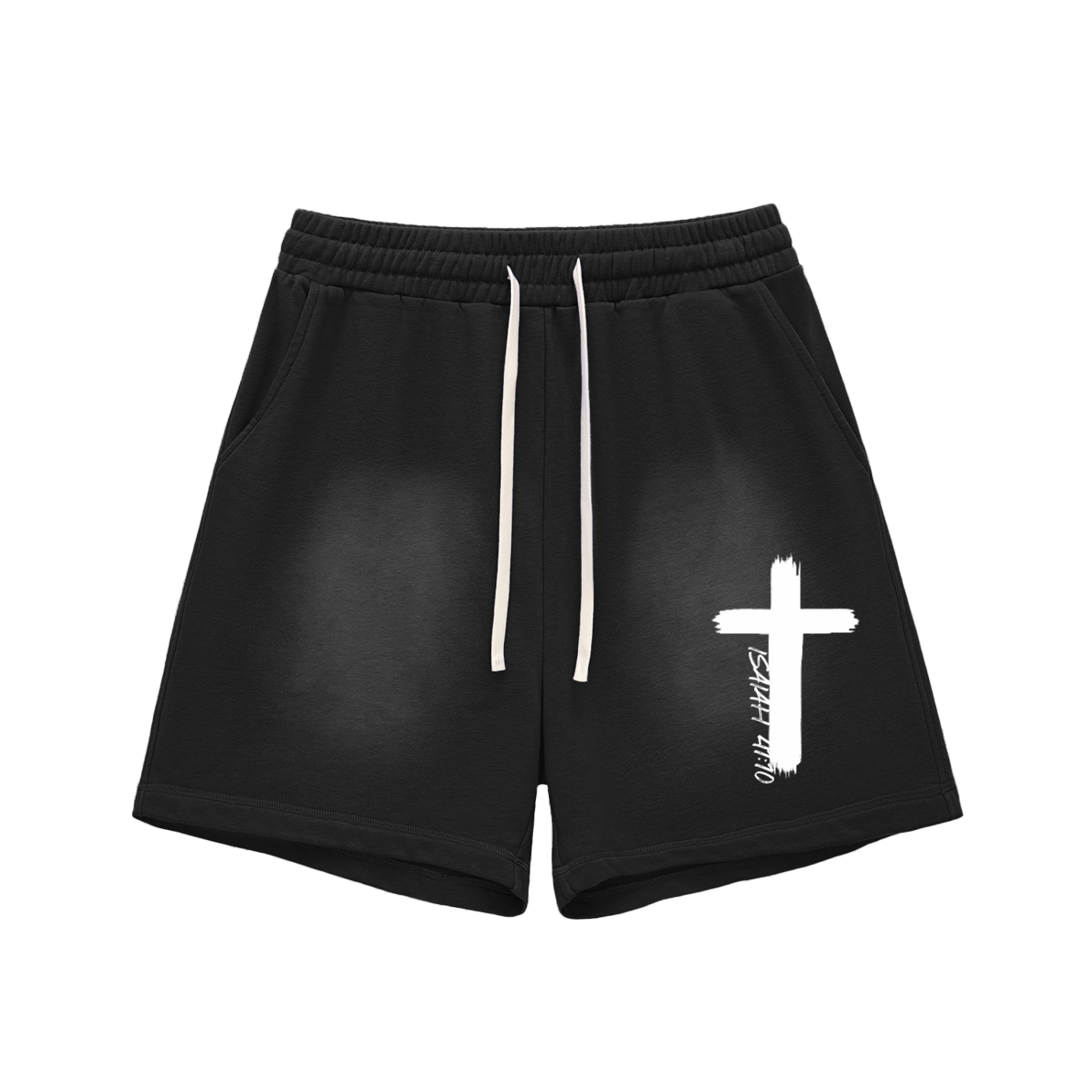 Isaiah 41:10 Sun Fade Raw Edge Cotton Shorts