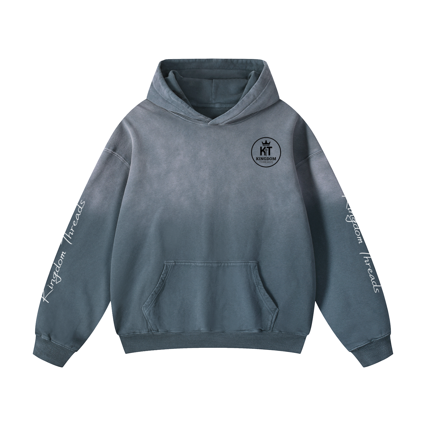 Kingdom Threads Hoodie with logo and sleeve text
