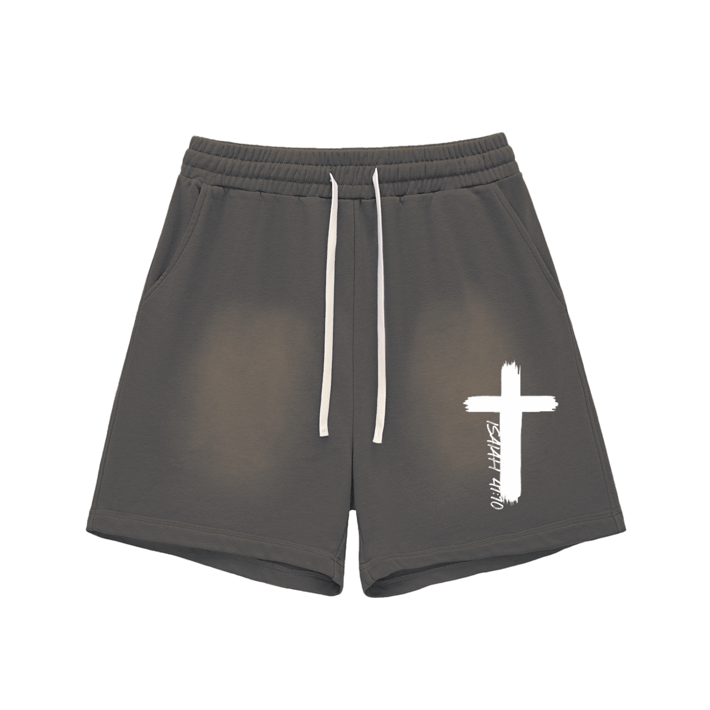 Isaiah 41:10 Sun Fade Raw Edge Cotton Shorts