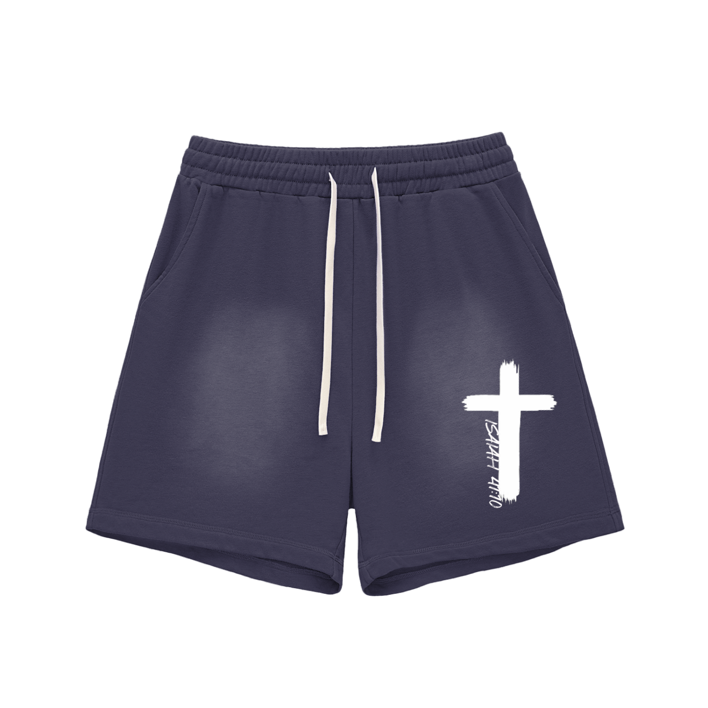 Isaiah 41:10 Sun Fade Raw Edge Cotton Shorts